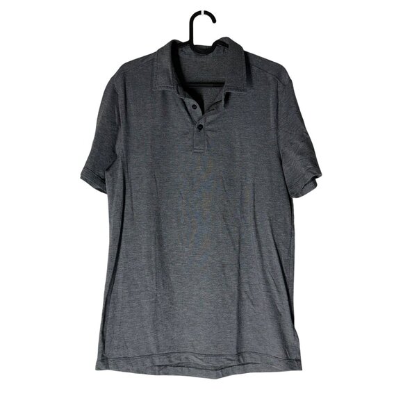 Lululemon Heather Gray Short Sleeve Polo Shirt Mens Size Small - Picture 1 of 4